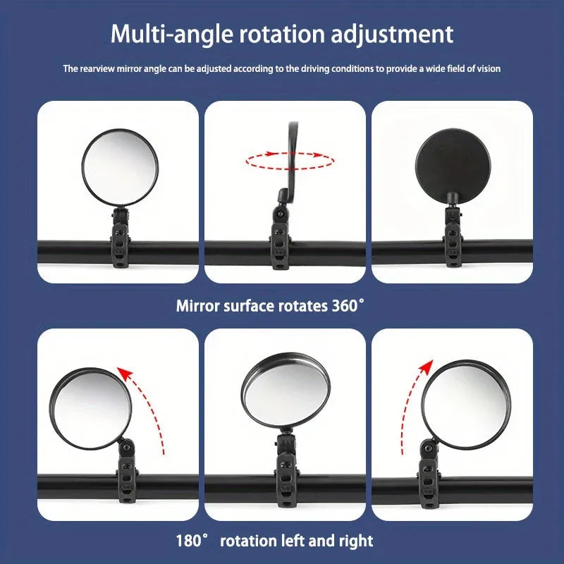 Motorcycles Rearview Mirror Side Mirror For Safety View Turning Left Right Mirror Adjustable Mini Autocycle Rear View