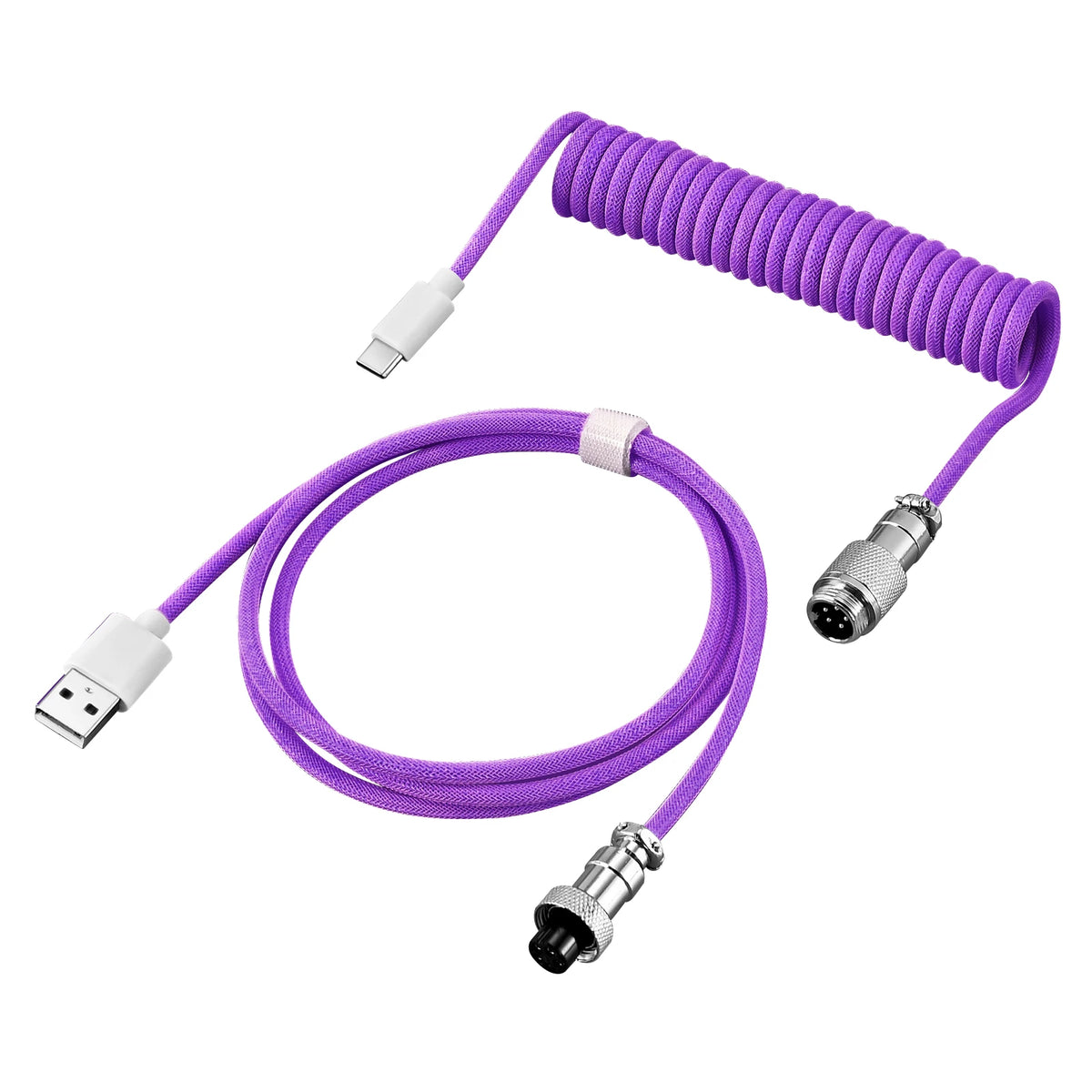 Cablu spiralat USB-C pentru tastatură mecanică, cu mufă Aviator