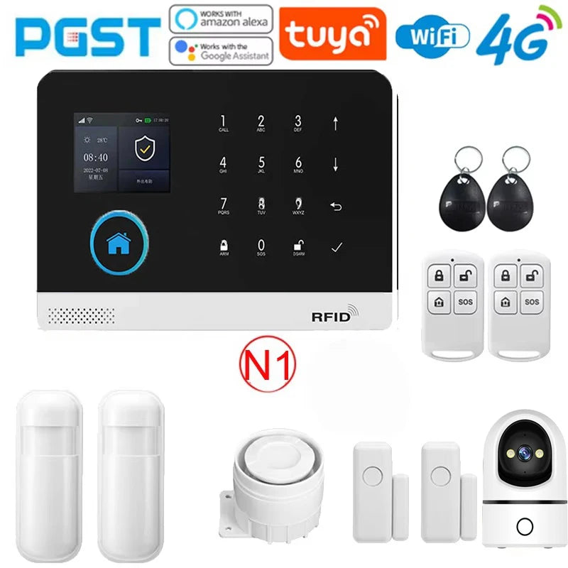 Home Wireless Alarm System 4G WiFi Tuya App Control