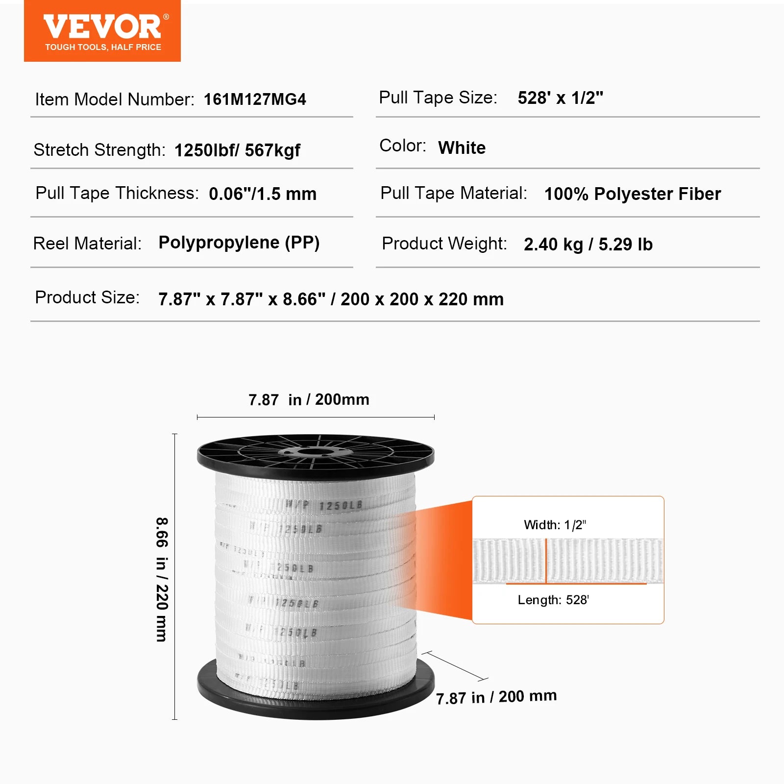 Polyester Pull Tape Flat Rope for Cable Pulling and Conduit Work