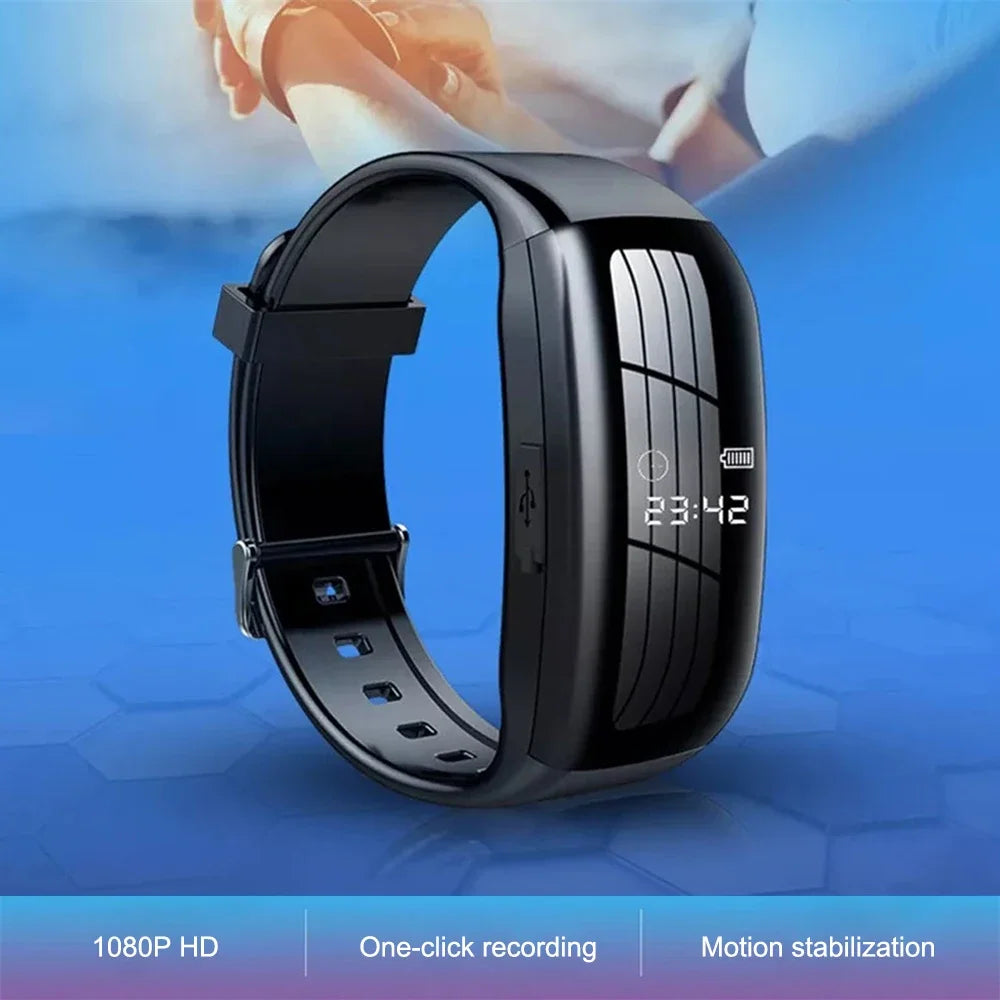 Caméra d’action 1080P HD, enregistreur professionnel, montre, vidéo sportive, voix, portable, montre mini caméra, adaptée pour l’extérieur et les réunions