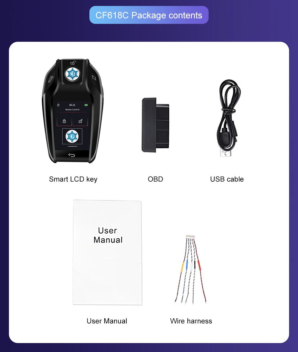 2024 új univerzális LCD okos kulcs APP testreszabott háttérkép BMW/Audi autók LCD KEY kényelmes belépés automata zár