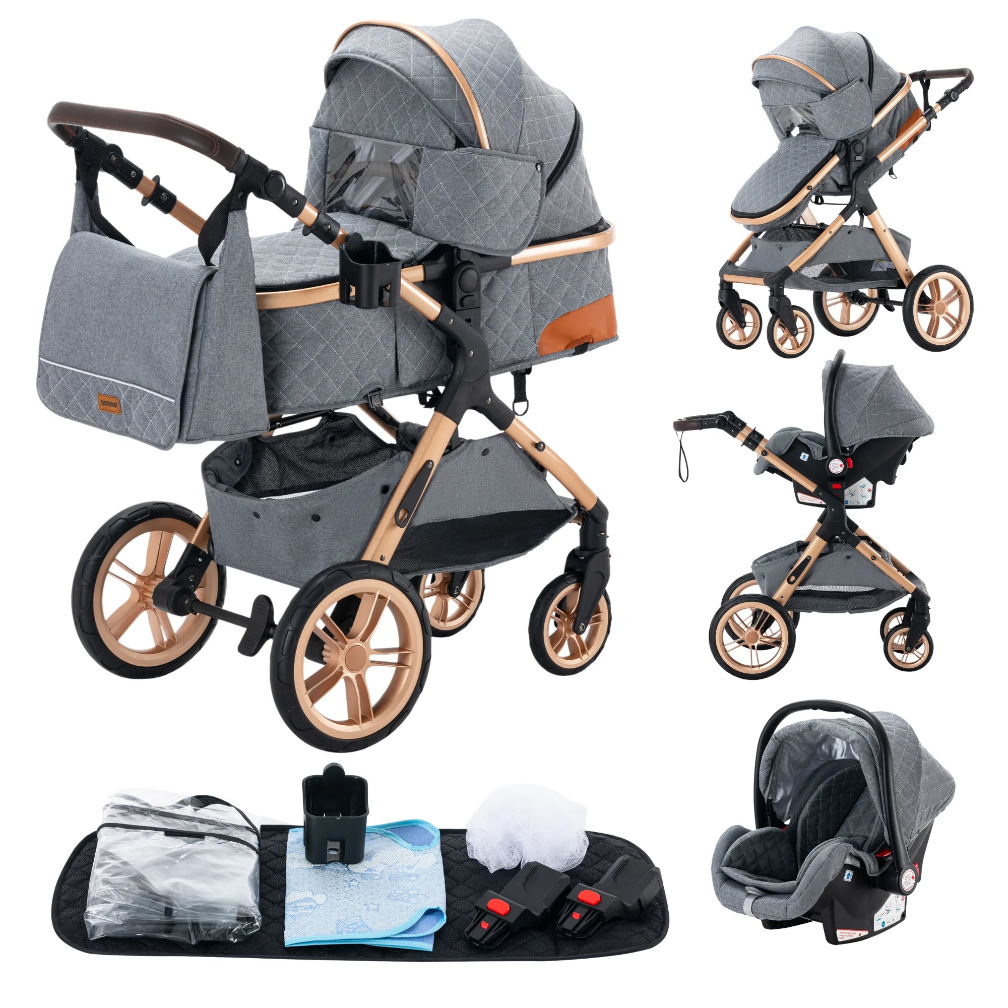 Newest 3‑in‑1 Baby Stroller Portable Travel Carriage