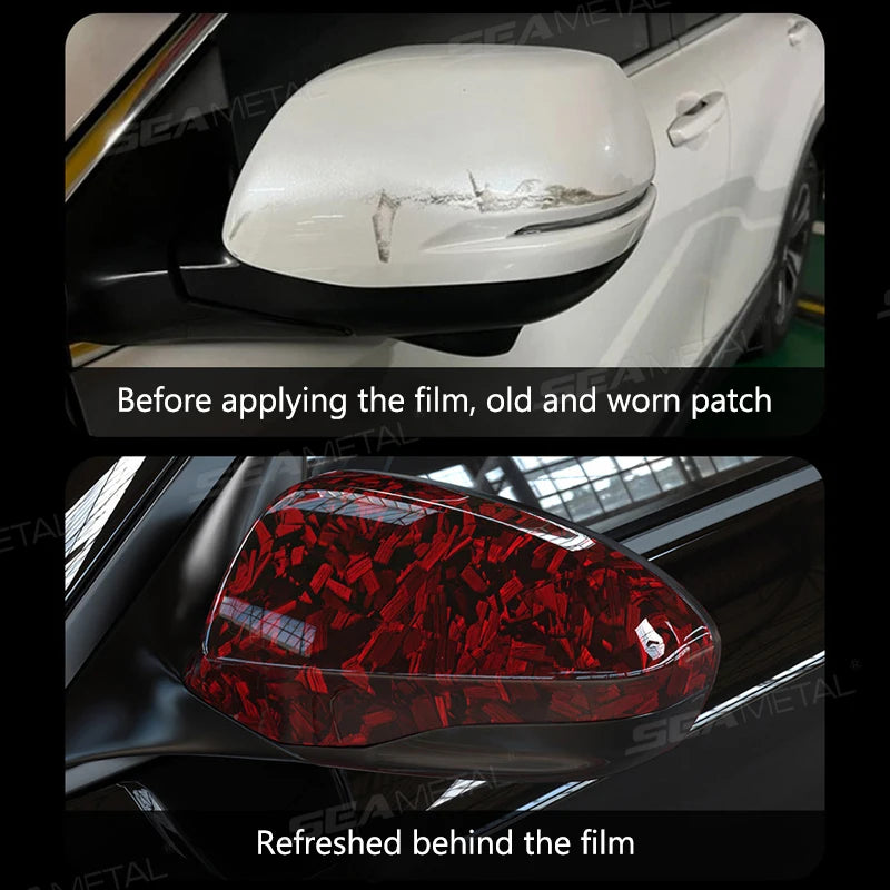 SEAMETAL Car Side Mirror Protective Film Anti-Scratch Car Decoration Sticker Brilliant-Black Non-Residue Vinyl Car Sticker