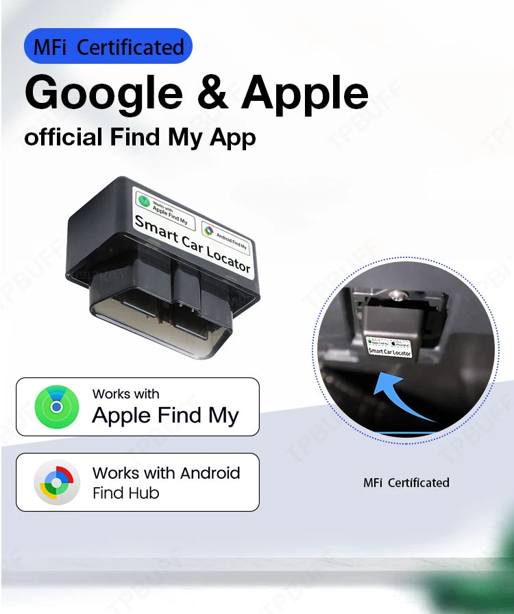 Google Find My Car OBD pour iPhone, Android et IOS, compatible avec tous les localisateurs OBD de voiture, traceur, anti-perte, app gratuite, Fin
