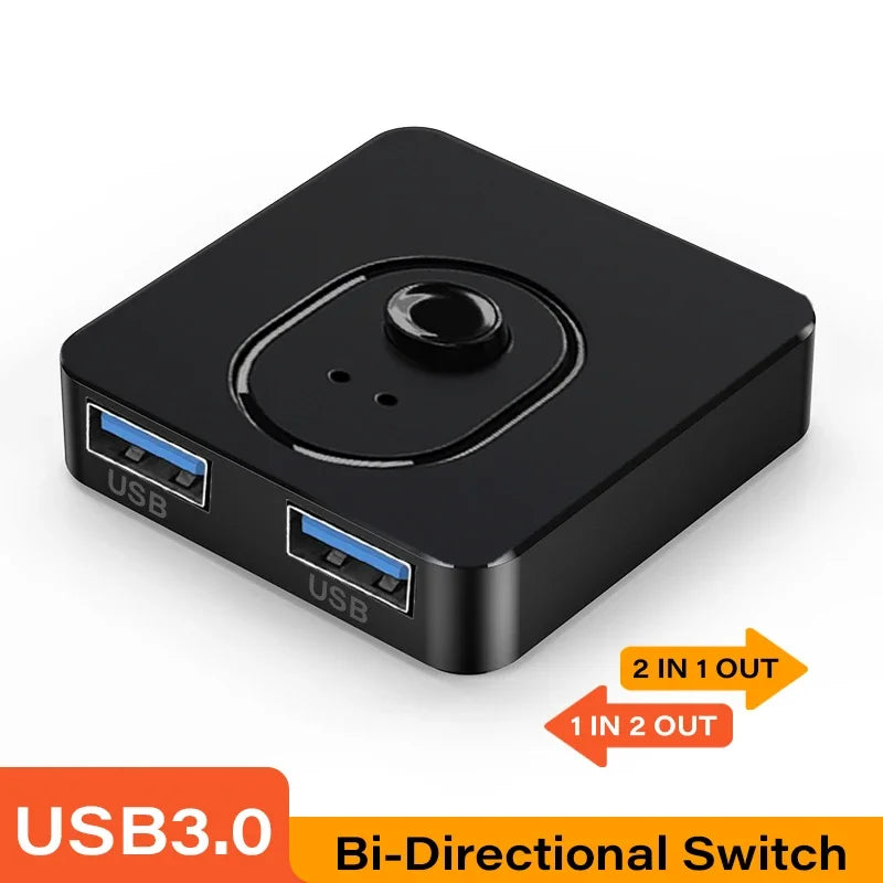 Conmutador USB de 2 vías para compartir dispositivos entre computadoras
