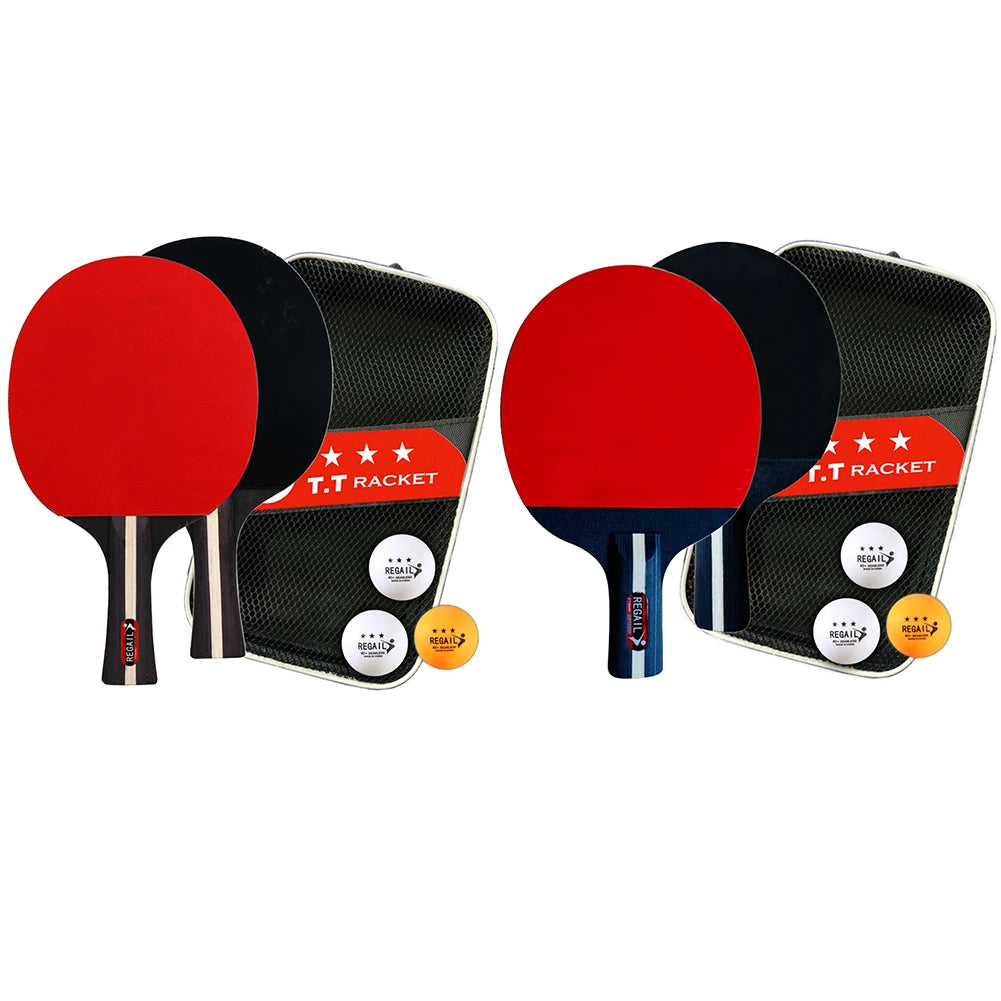 Two-Player Table Tennis Paddle Set with Three Balls