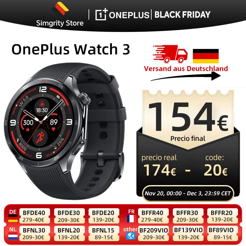 OnePlus Watch 3 Smart Watch con display LTPO AMOLED