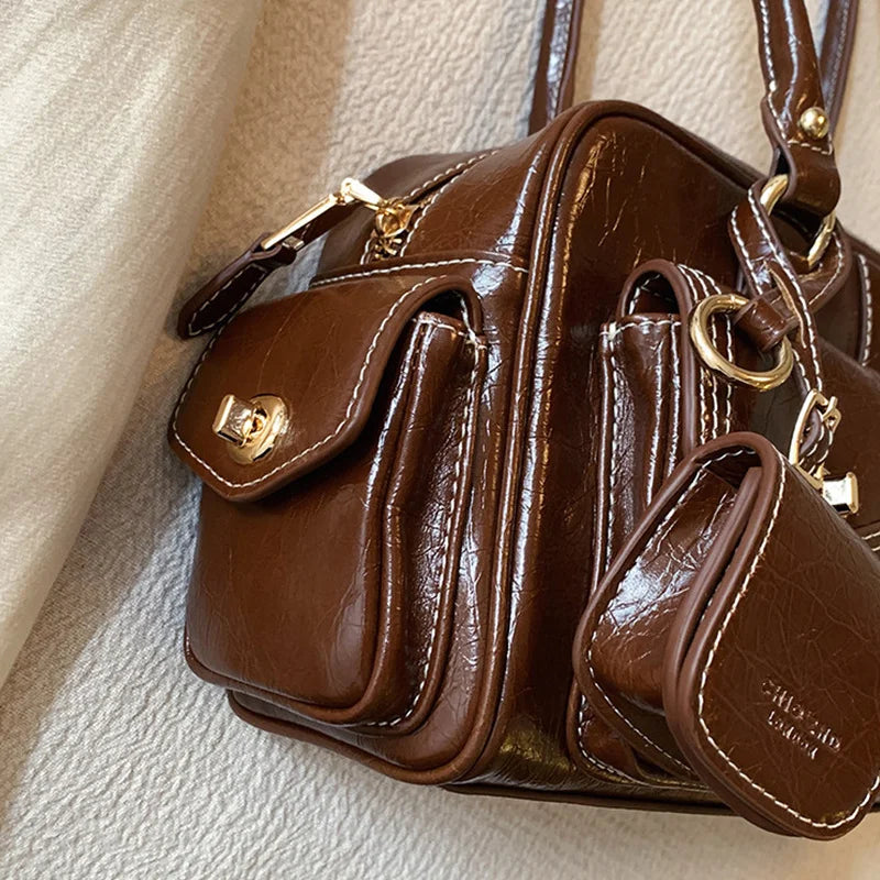 Soft PU Pillow Bag for Shoulder or Crossbody Wear