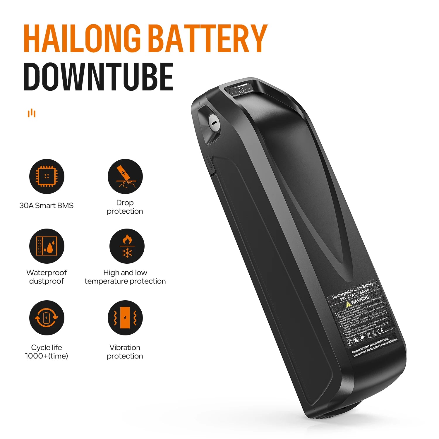 Electric Bicycle Battery Hailong 21700/18650 Pack for Powerful Ebikes