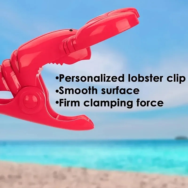 Clip fermateli per asciugamani da spiaggia a forma di aragosta rossa, confezione da 4