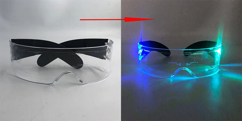 Cool Luminous Colorful LED Light Up Glasses Glowing Neon Light Flashing Party Glasses For Nightclub DJ Dance Party Decor