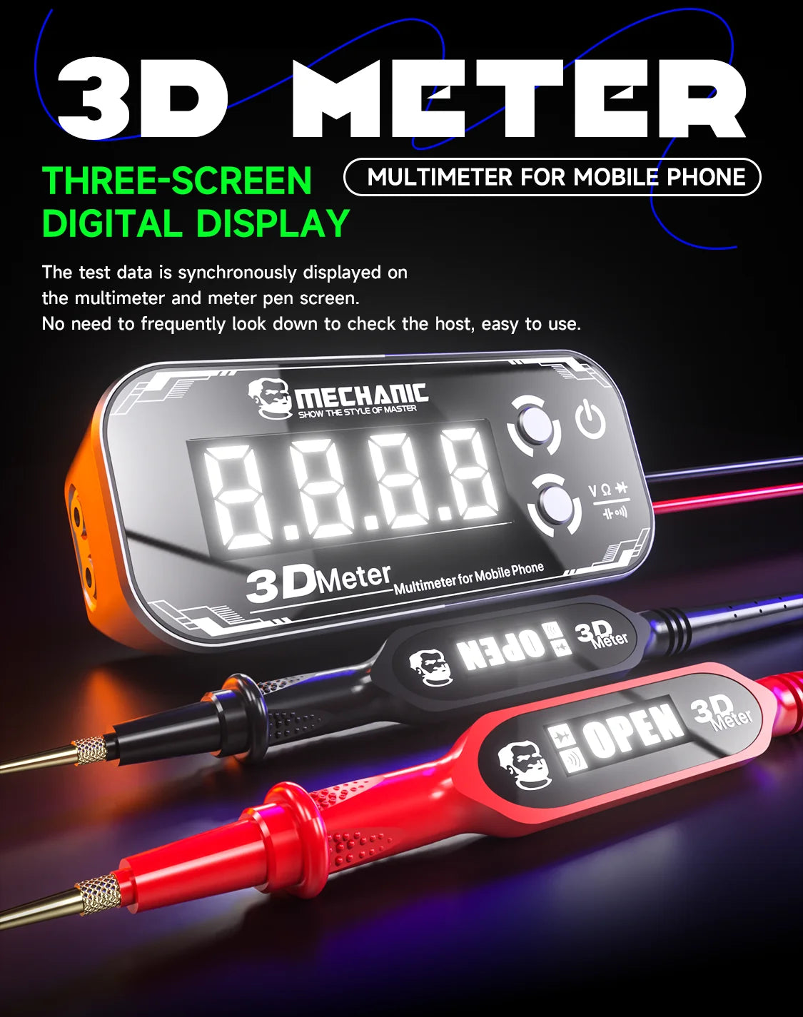 Detective 3.0 Three-Screen Electronics Meter