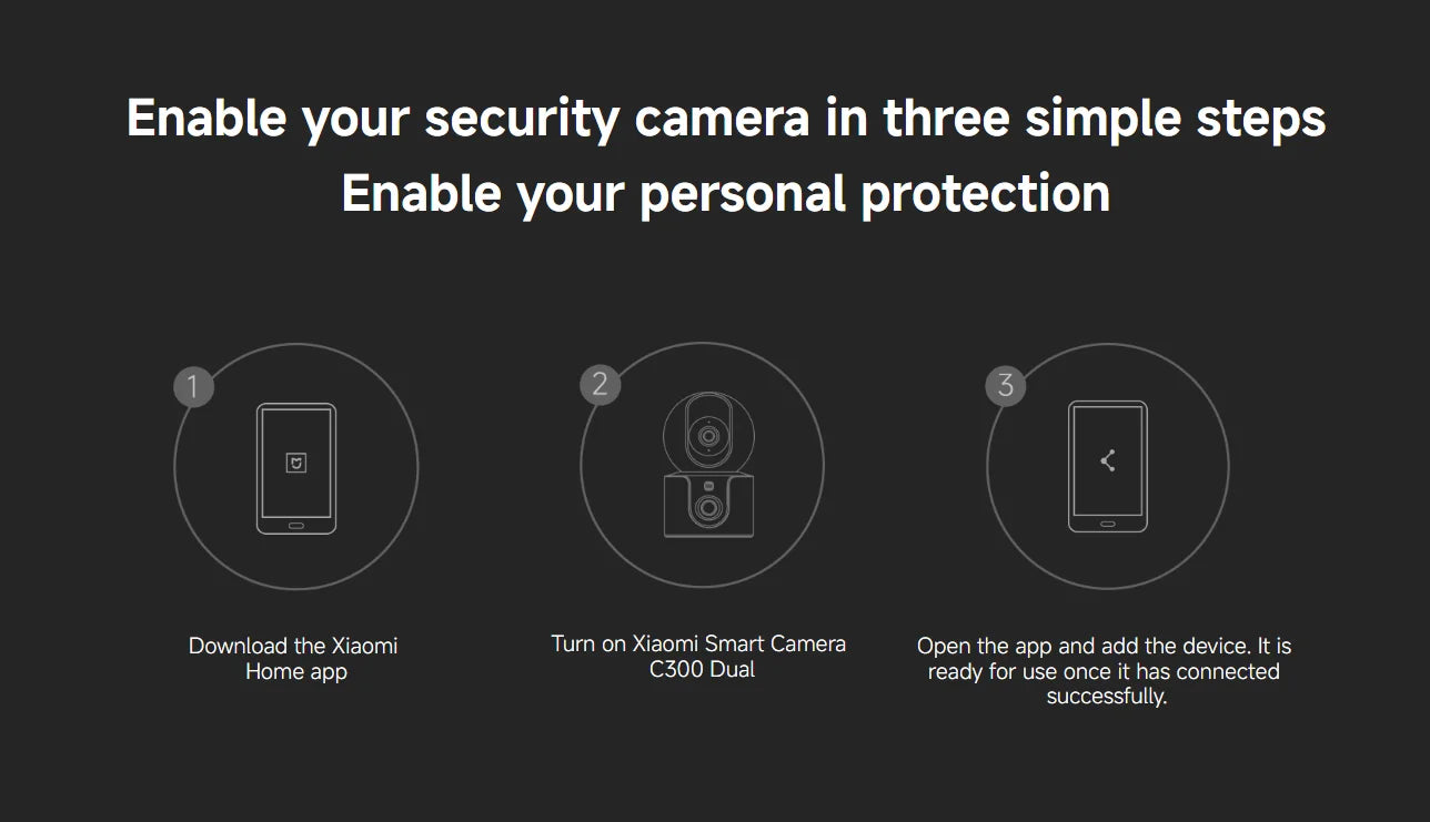 Xiaomi C300 inteligentná kamera s dvojitou šošovkou 360° AI WiFi 6 domáca bezpečnosť