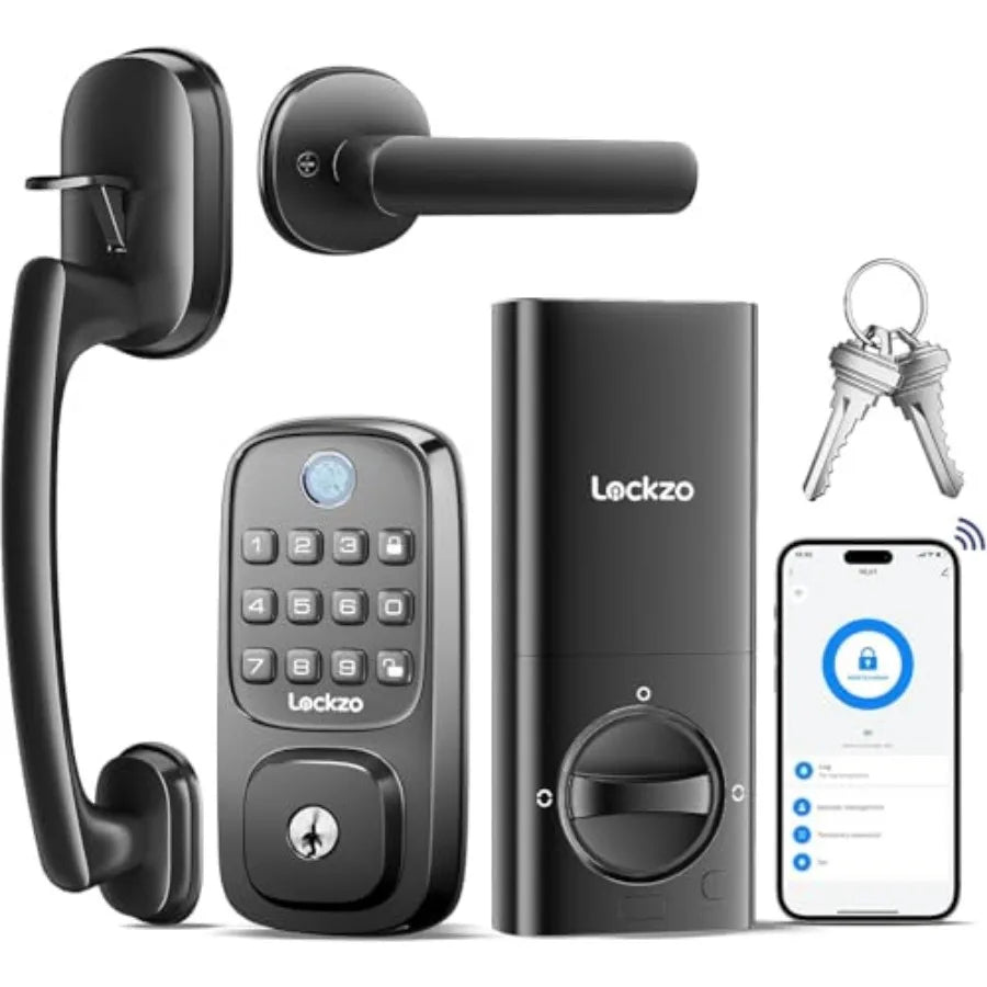 Smart Door Lock with Handle and Built-In WiFi