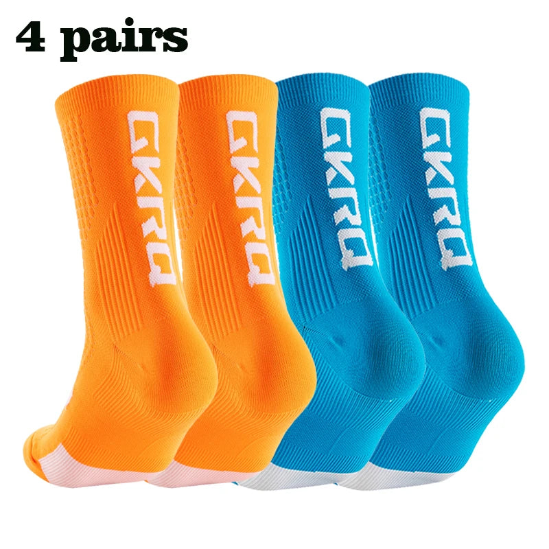 Meias de ciclismo GKRQ, conjunto de 4 pares, tamanhos M ou L