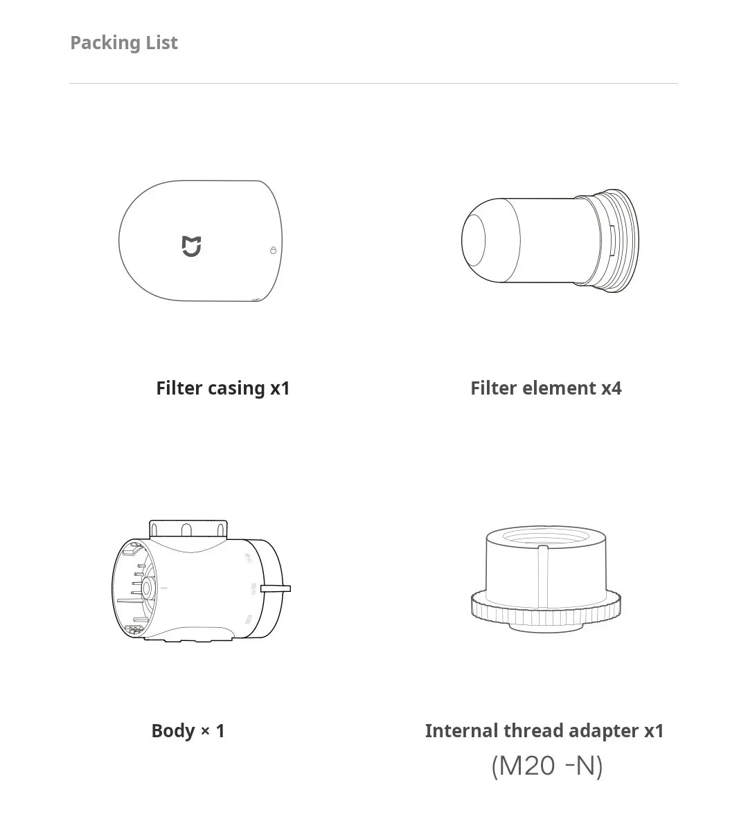 MIJIA Vandfiltreringsenhed 2 og Udskiftelige Filtre