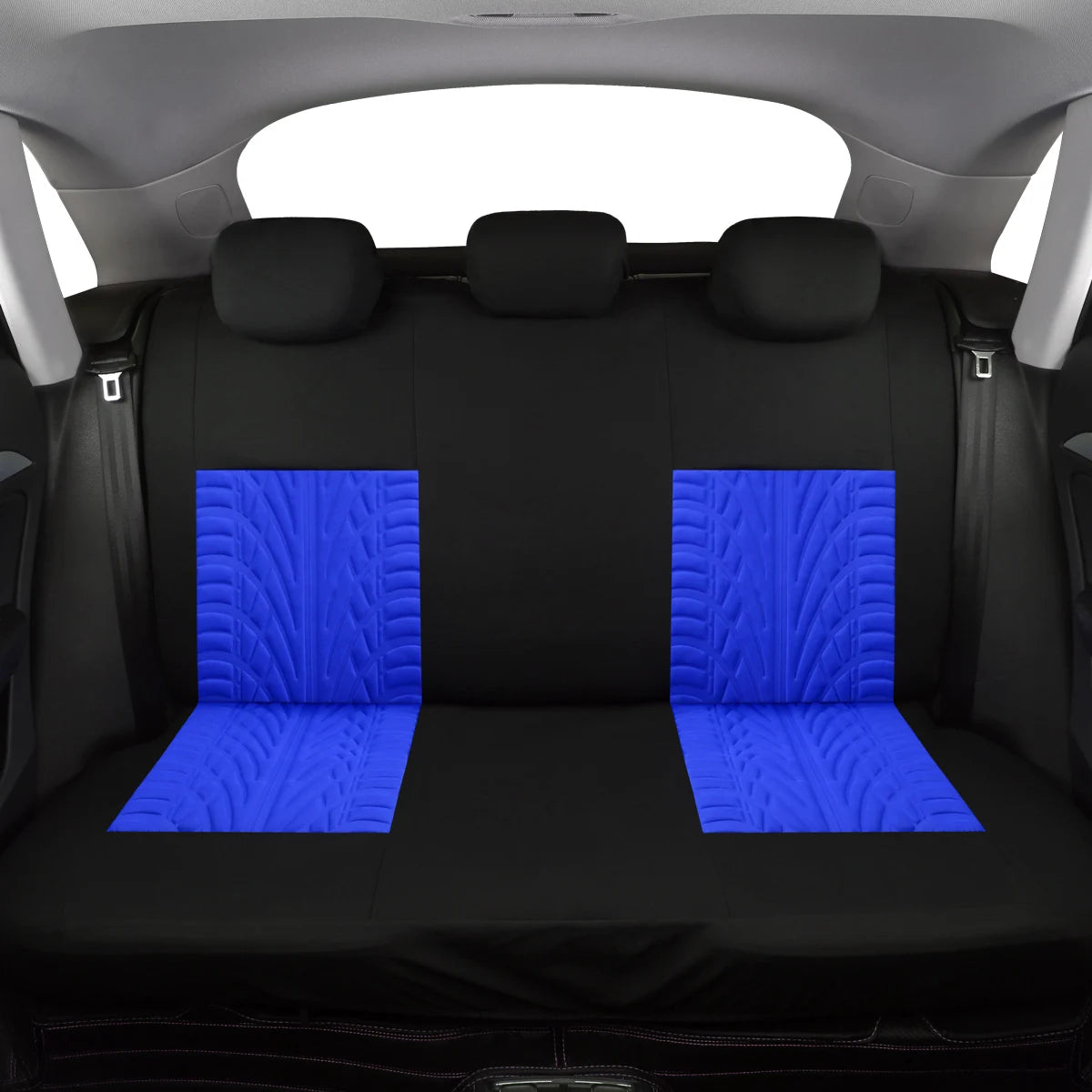 Автомобільні чохли на сидіння з тисненням у вигляді слідів шин – універсальний комплект, сумісний з подушками безпеки