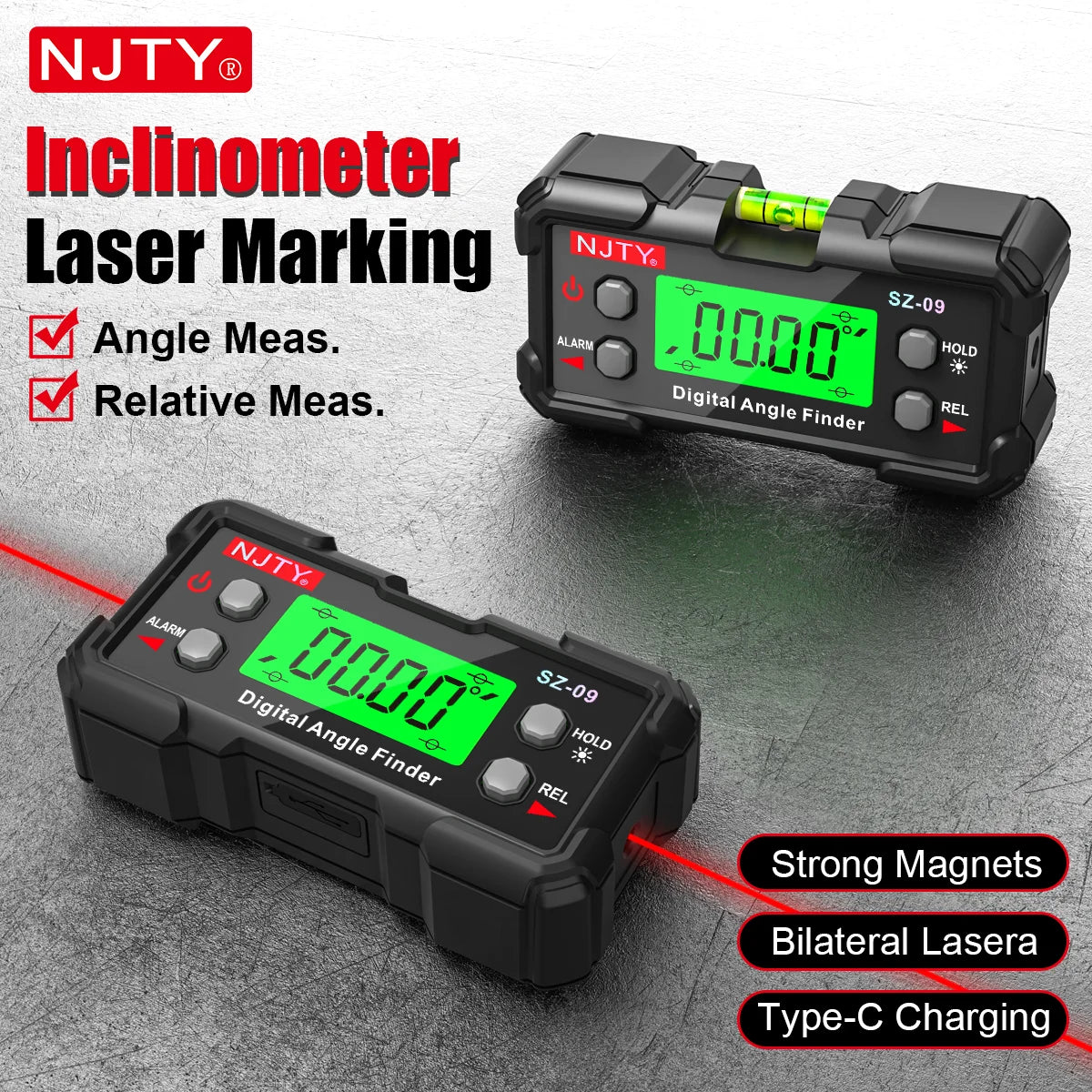 Senzor de unghi magnetic reîncărcabil cu linii laser
