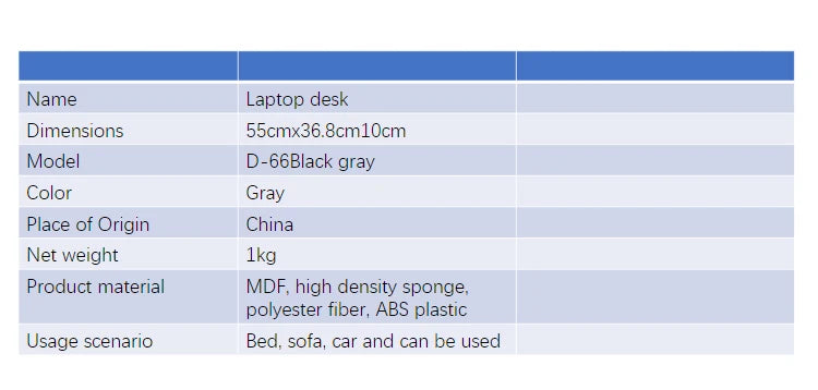 Bamboo Laptop Desk with Mouse Pad & Anti-Slip Grooves