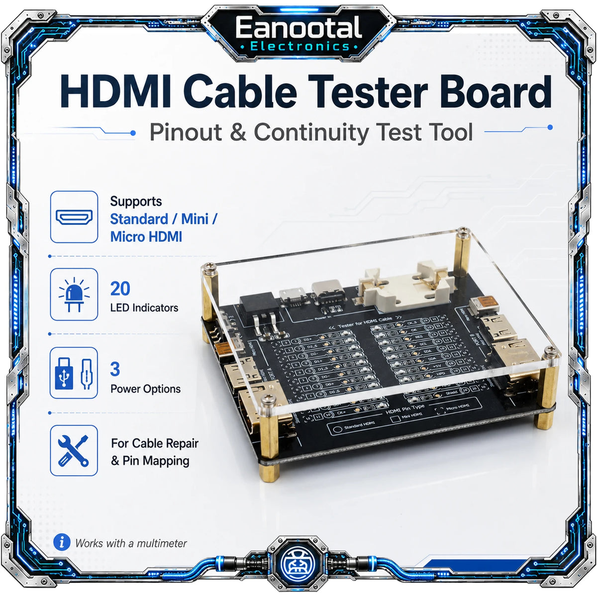 HDMI Cable Tester Board - Standard, Mini and Micro