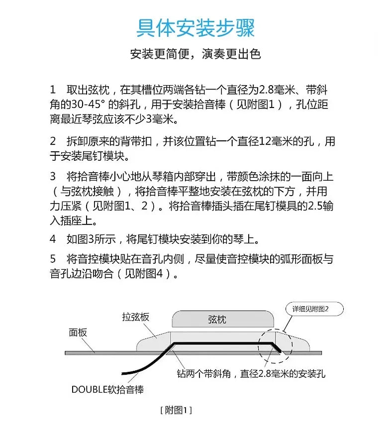 C1U or C2U Ukulele Soundhole Pickup