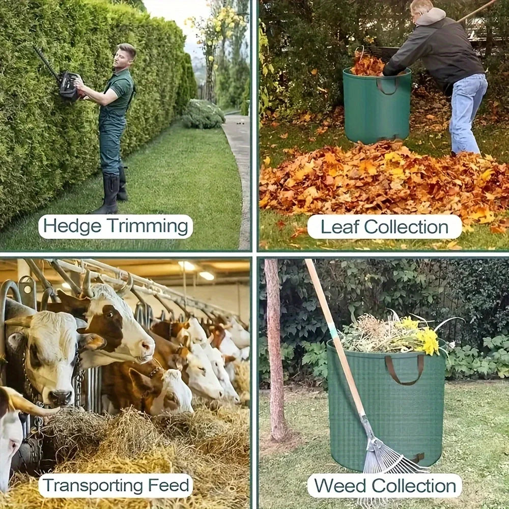 Heavy-Duty PP Garden Waste Bags - Reusable Yard Debris Bags with Industrial Fabric and Handles for Plant, and Leaf Collection