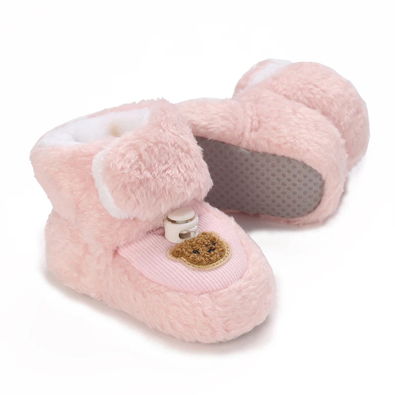 Cute Bear Baby Shoes Soft Plush Winter First Walkers