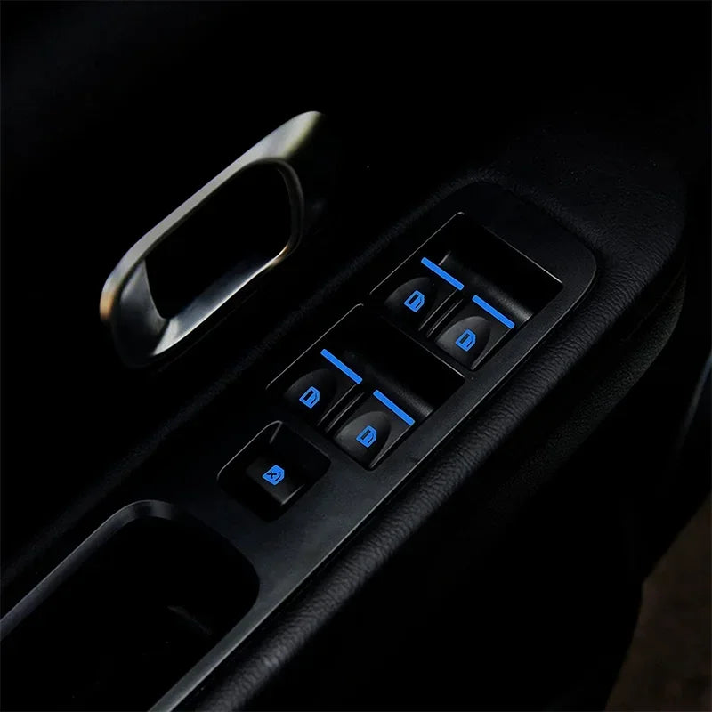18-Piece Luminous Car Window Button Sticker Set