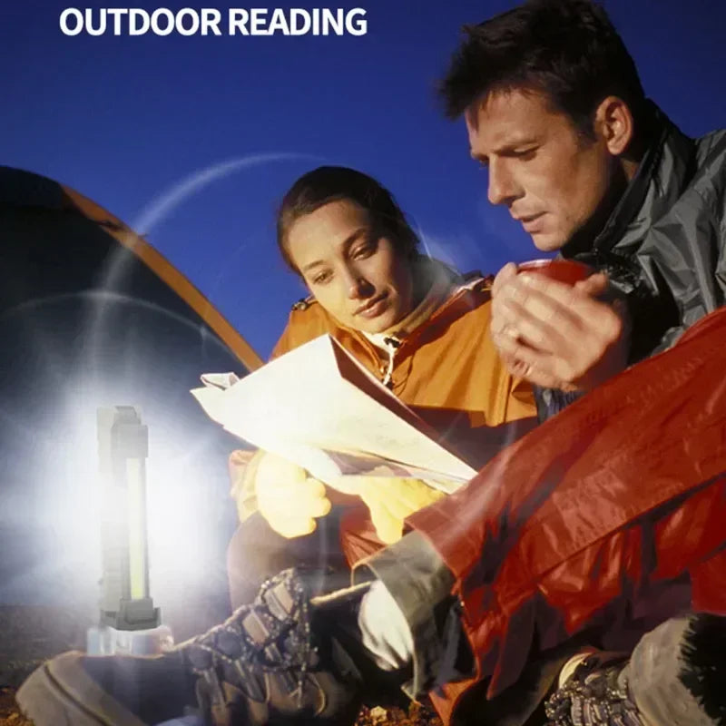 USB Rechargeable LED Work Light 1000 Lumens COB Lantern with Power Capacity Indicator Handled Flashlight for Outdoor Car Repair