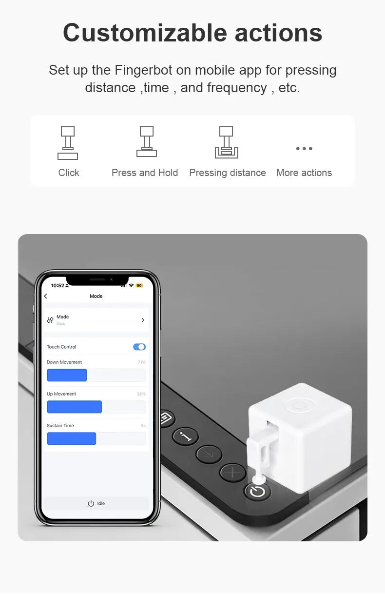 Zigbee Bluetooth chytrý dotykový Fingerbot Plus tlačítko tlačítkář