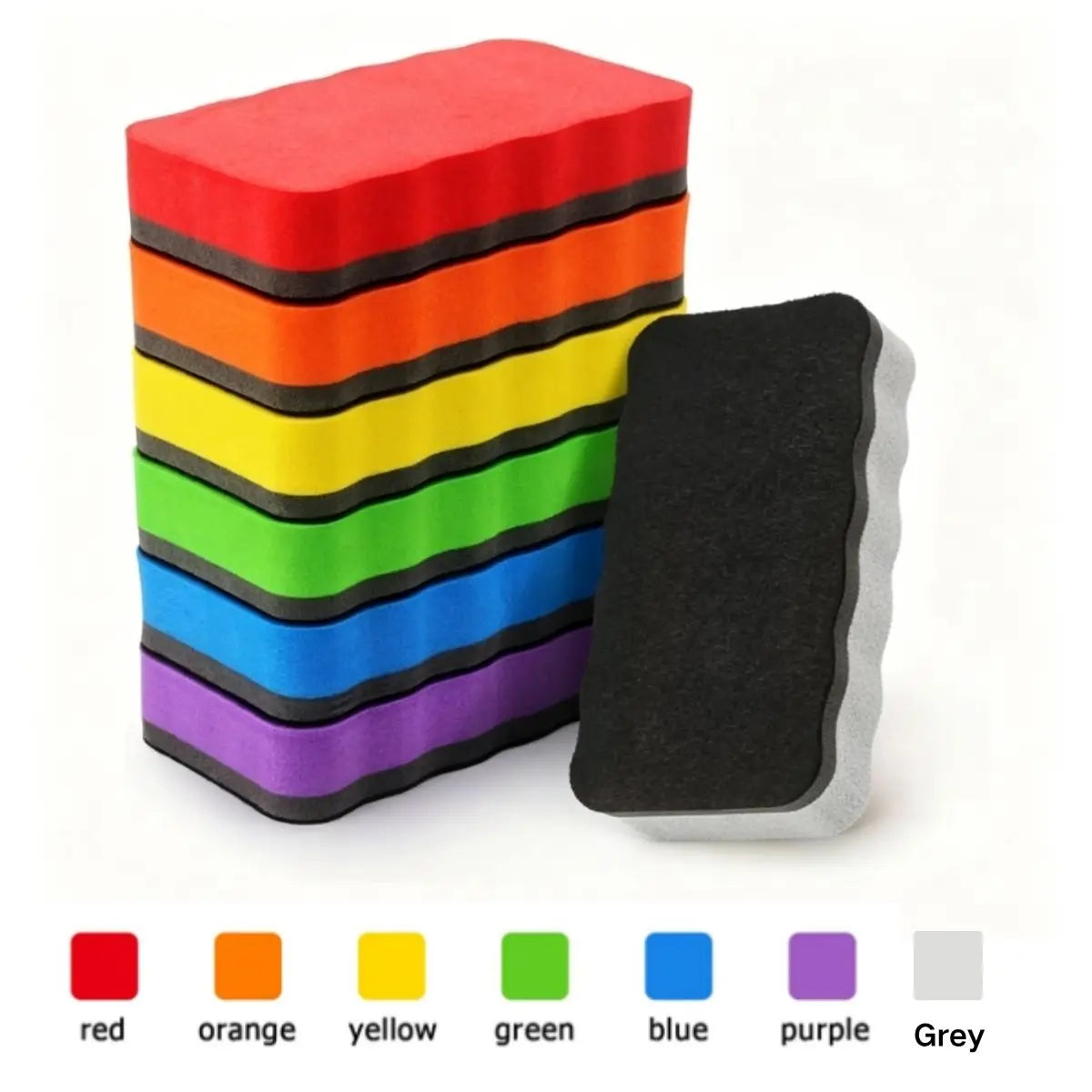 Magnetic Whiteboard Erasers, Pack of 7