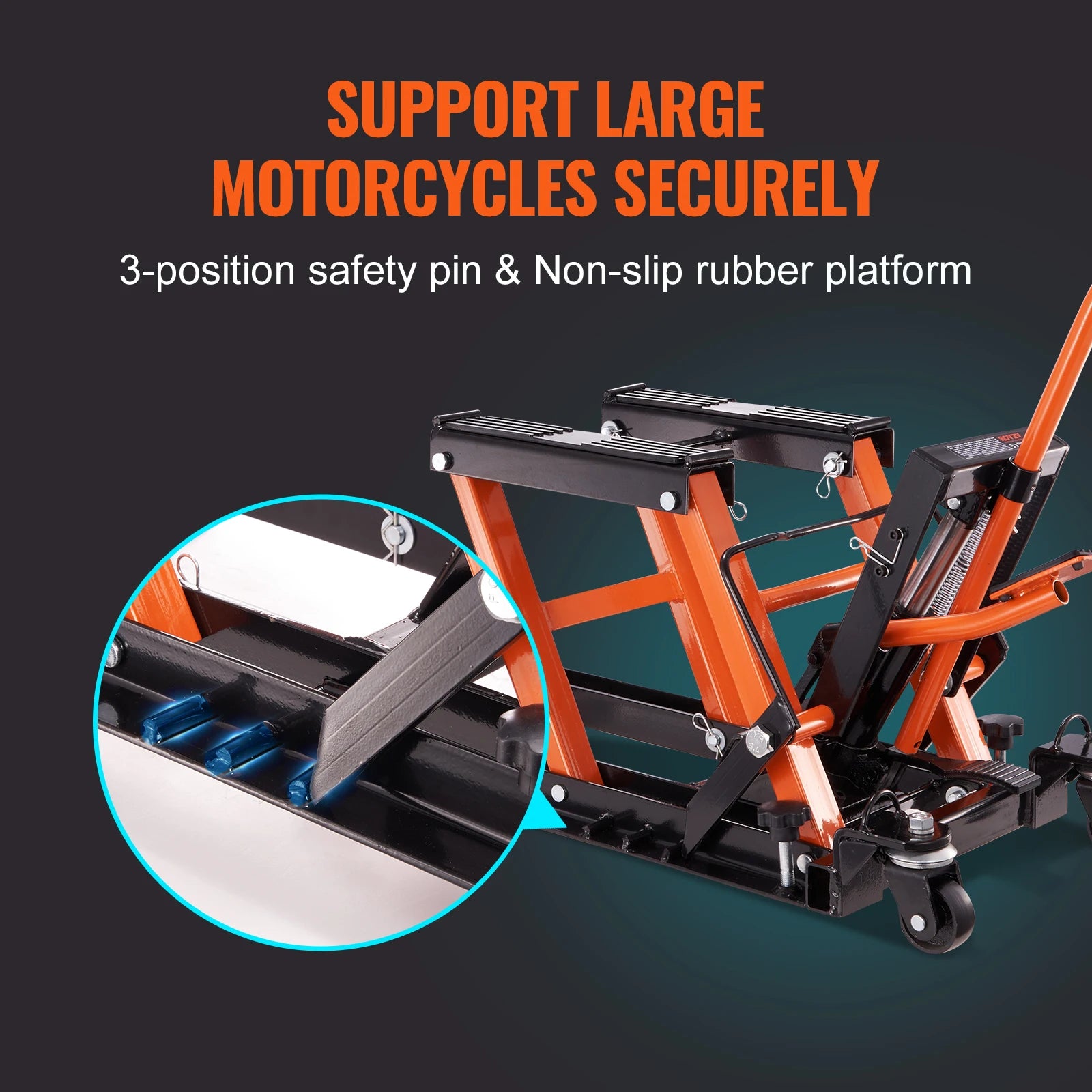 SucceBuy Staal Hydraulische Motorrijwielkrik Standaard 1500LBS ATV Schaarheft Lift Jack 4.7"-15" Schaarliftkrik Standaard voor Motorrijwiel ATV