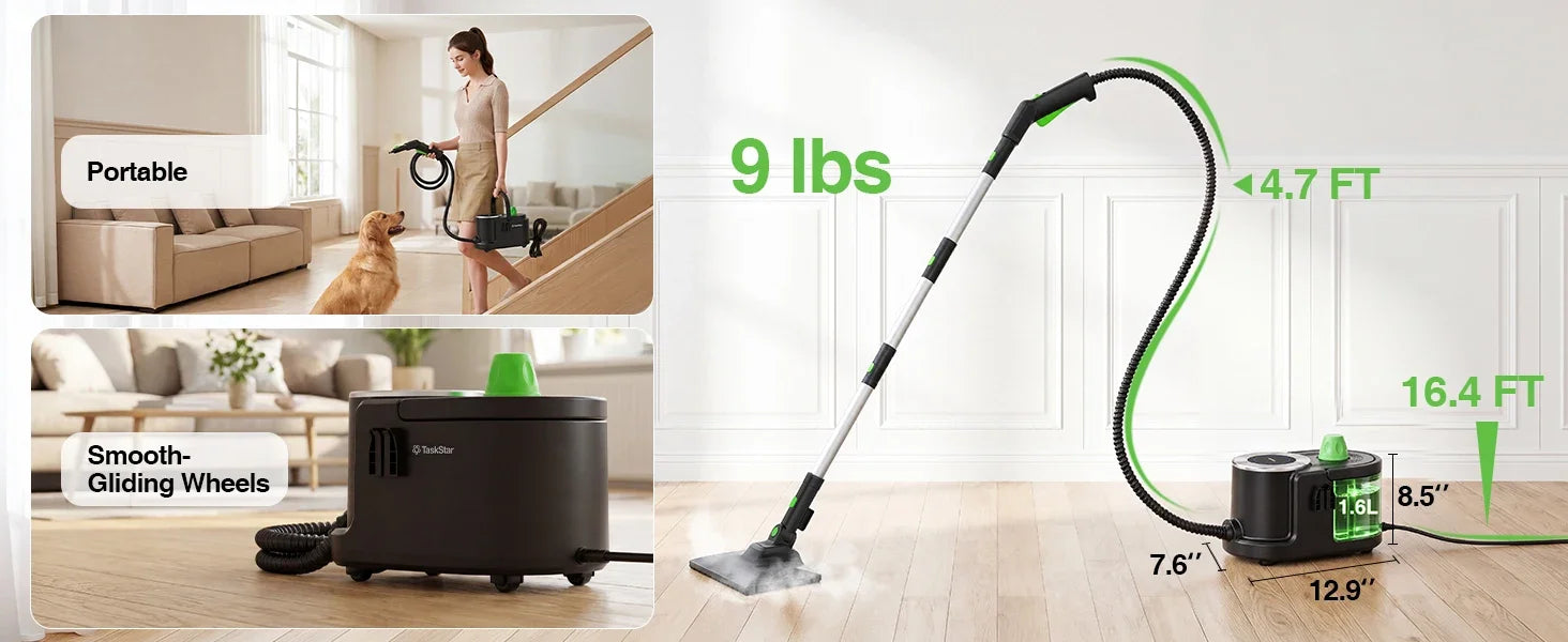 Taskstar 22-in-1 Steam Cleaner High Pressure Steam 1.6L Water TanK MultiFunction
