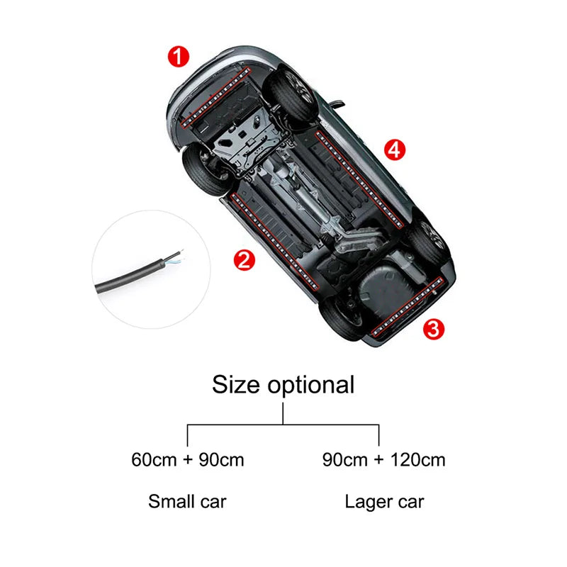 SEAMETAL Car Chassis Light Color Flow Atmosphere Light Waterproof APP Control Underbody Light LED Flexible Underglow Light Strip