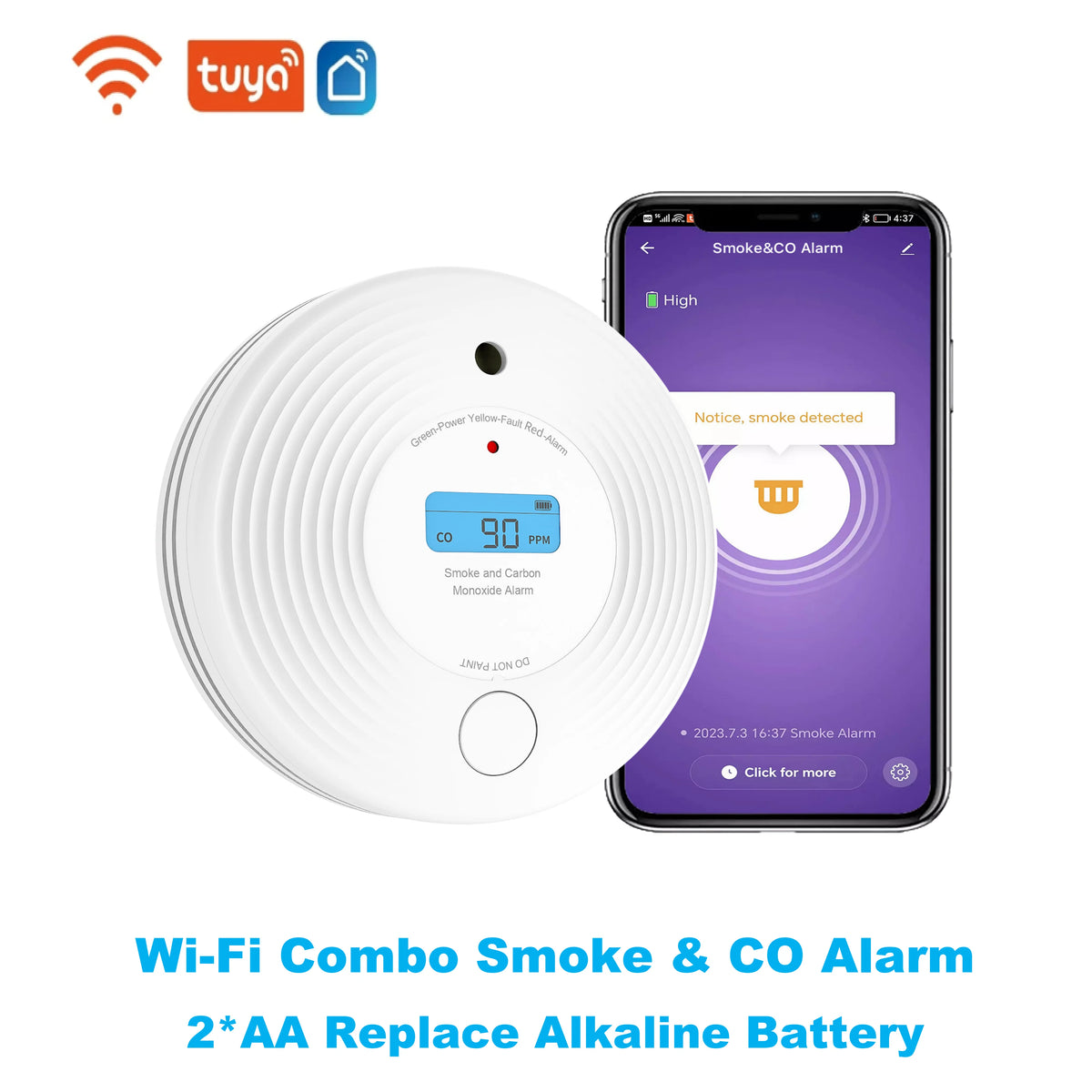 Wi-Fi Smoke and Carbon Monoxide Detector