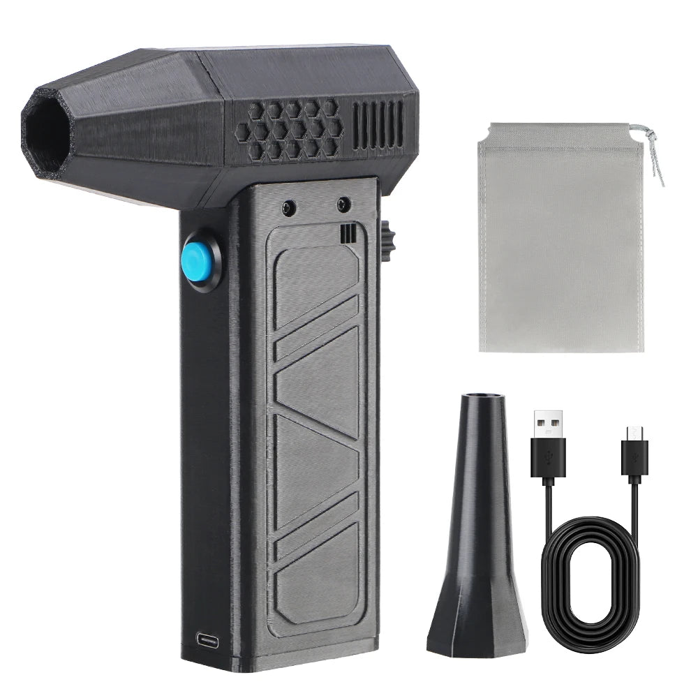 Type-C Charging Car Fan Cleaning Blower Tool 130000RPM Turbo Jet Fan 5 Outlet Nozzles Blowing Snow Electric Air Duster Portable