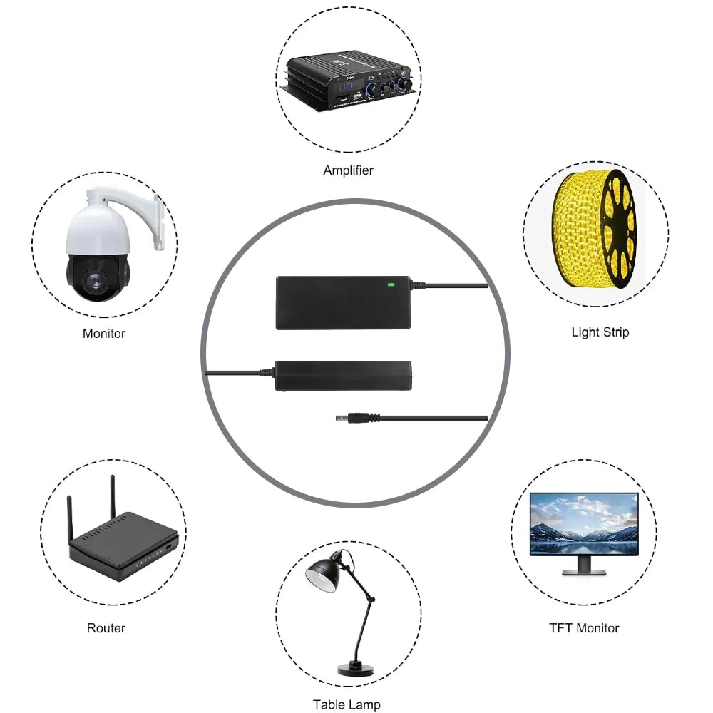 12 V DC Power Adapter, 2 A to 12.5 A Options