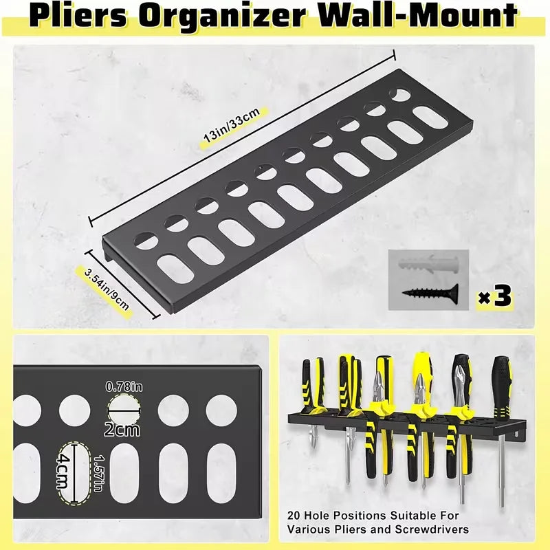 Wall-Mounted Metal Tool Holders for Workshop Storage