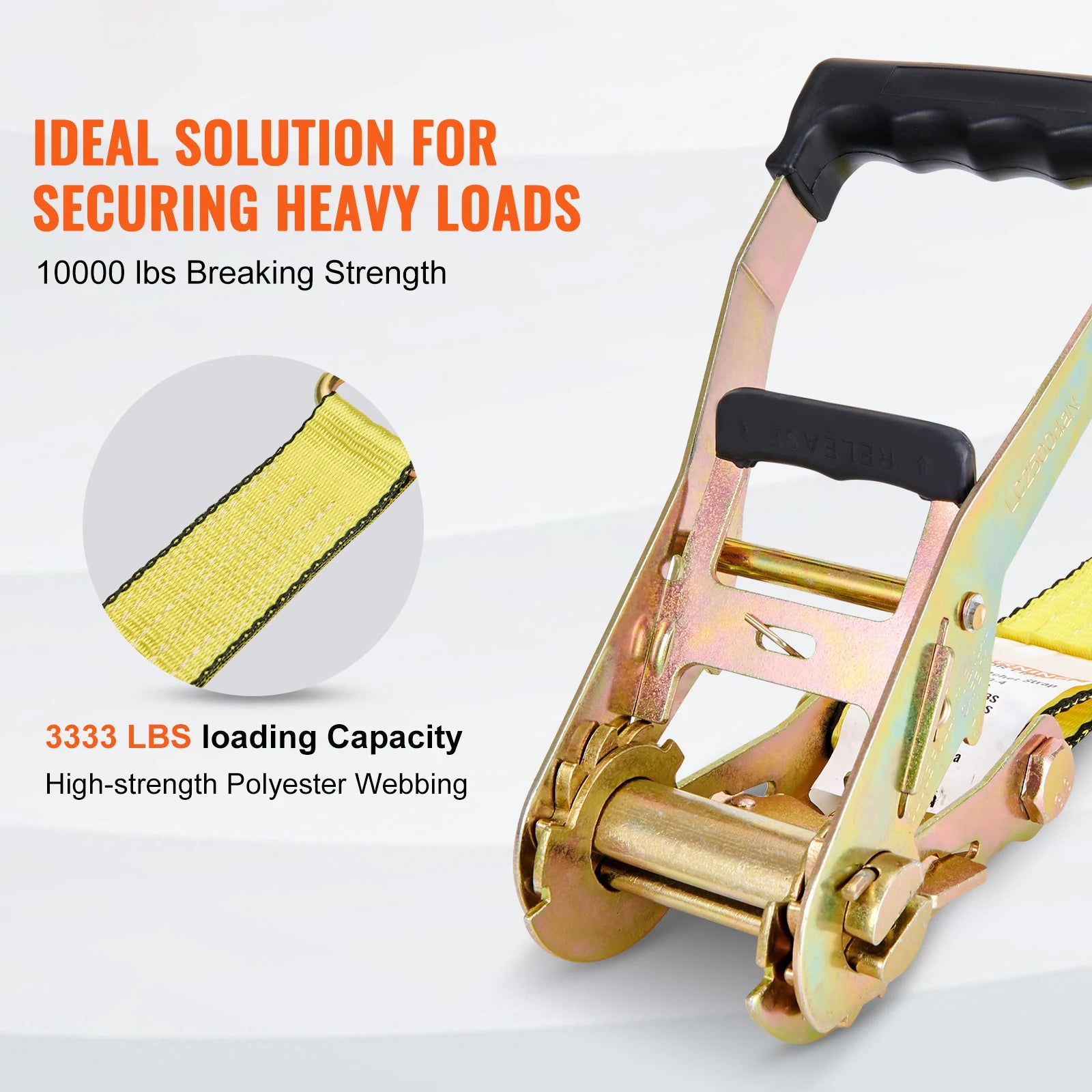 Ratchet Tie Down Straps 4-Pack 10000 lb Break Strength Double J Hooks