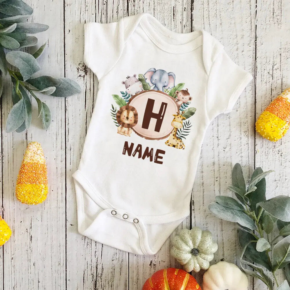 Gepersonaliseerd Leeuw Initiaal Baby Body