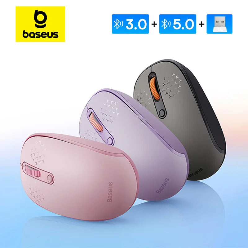 Bezprzewodowa mysz Bluetooth z cichym kliknięciem i połączeniem w trzech trybach