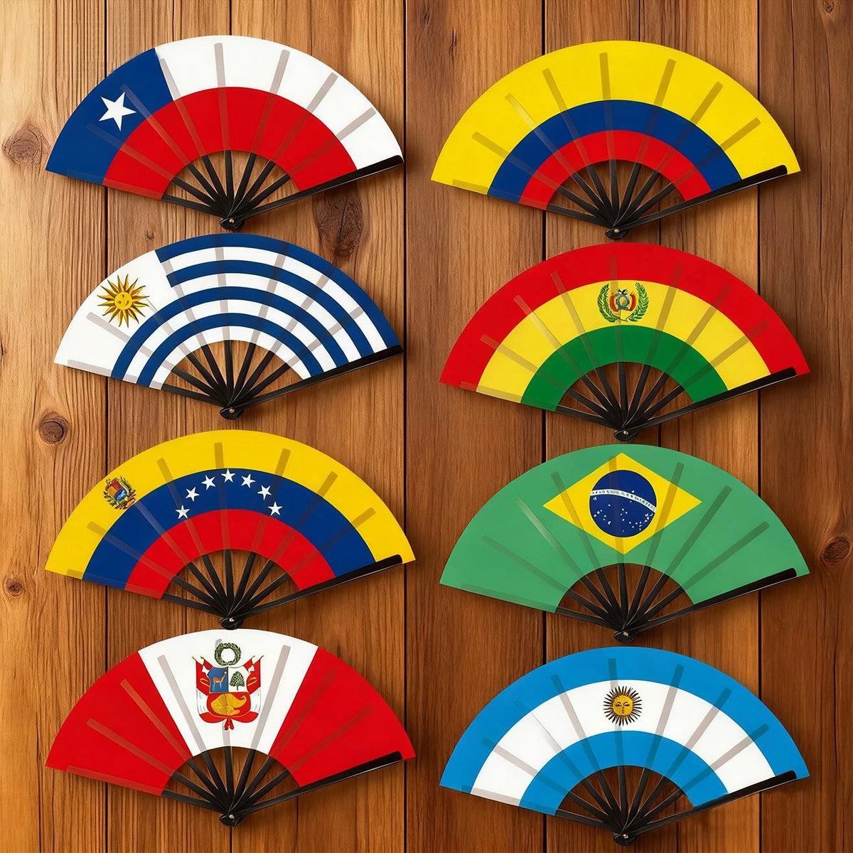 22 cm Folding Hand Fan with National Flags for Match Days