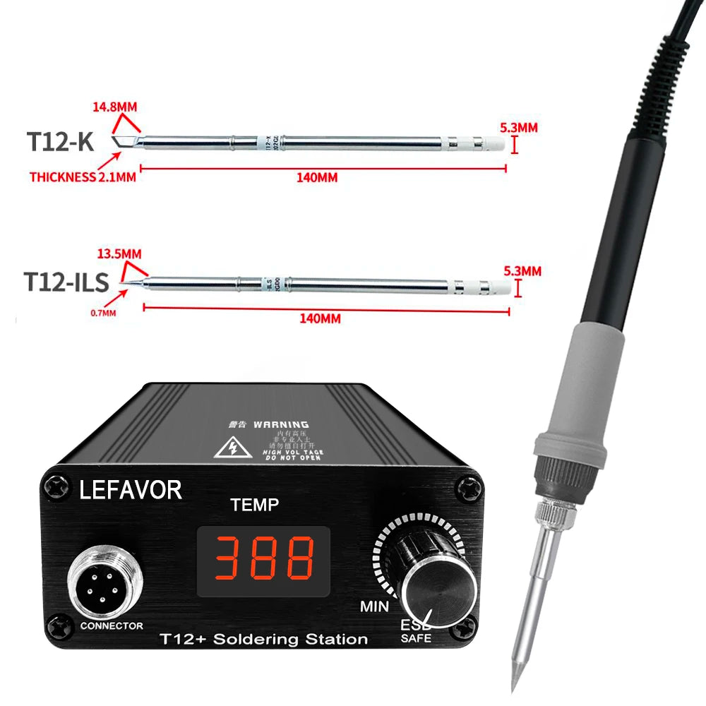 T12 75W Digital Soldering Iron StationTips Welding Rework Station temperature adjustable control microcontroller