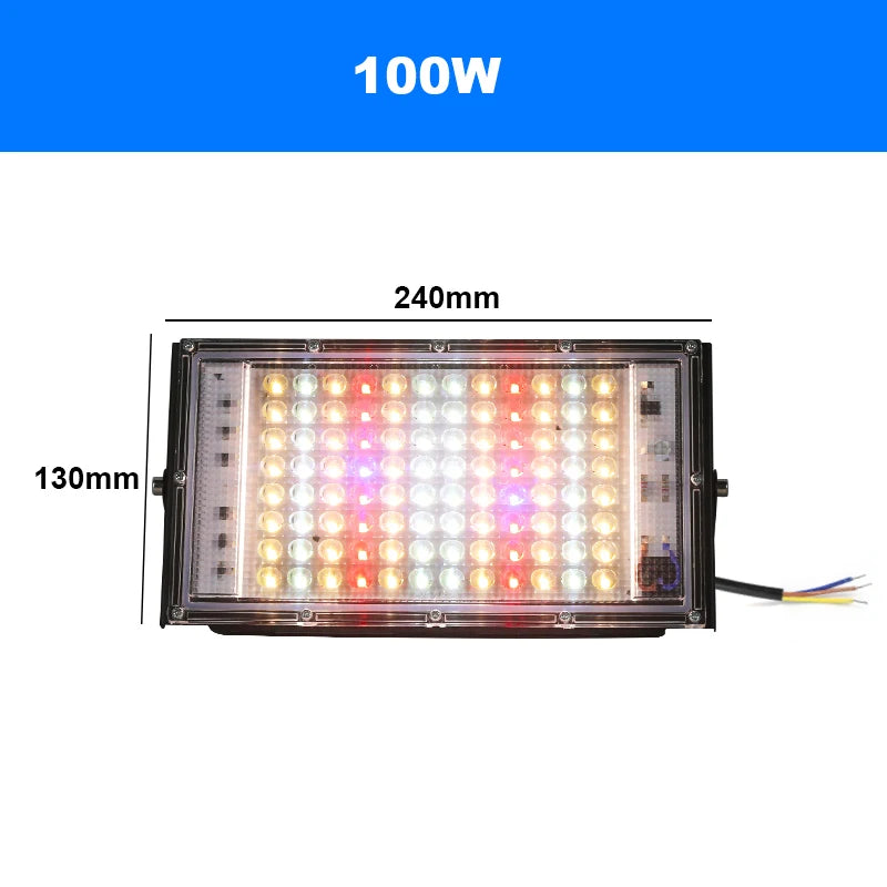 LED Plant Grow Floodlight, 50W, 100W or 150W Options