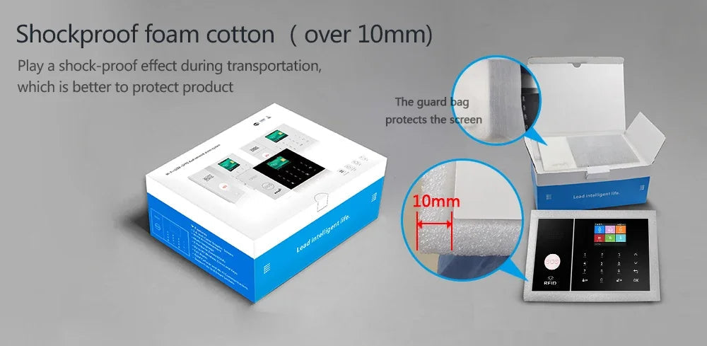 HIVA 4G Security Alarm System For Home WiFi Tuya Smart Life App Control Burglar Alarm Kit Work With Alexa With Pir Door Sensor