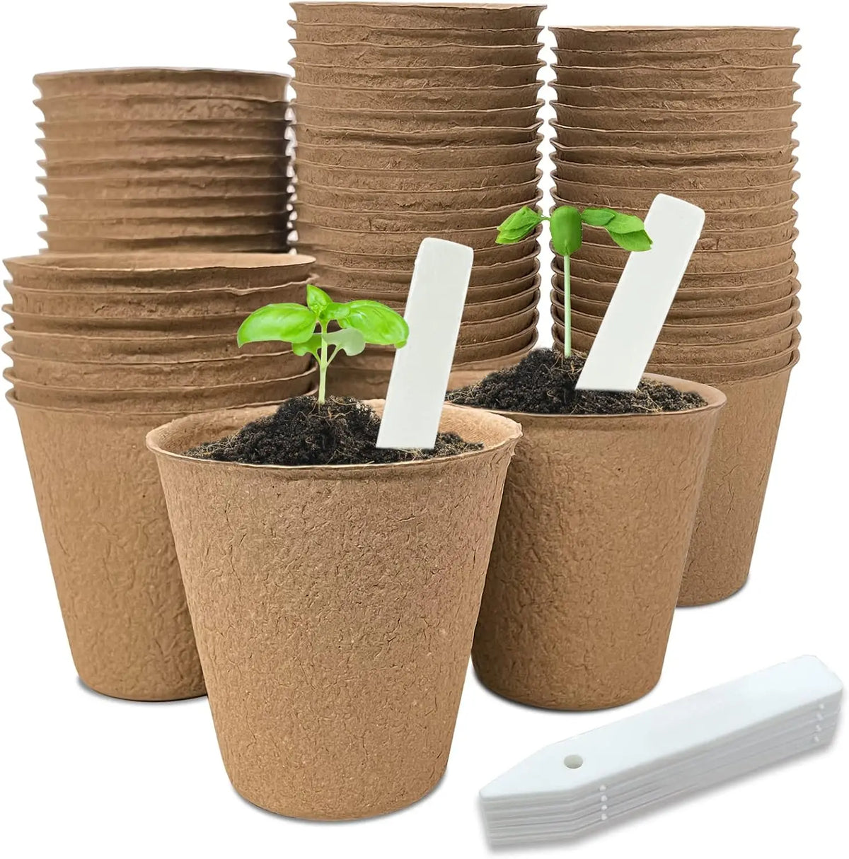 Pulp Seed-Starting Pots, 20–200-Piece Packs