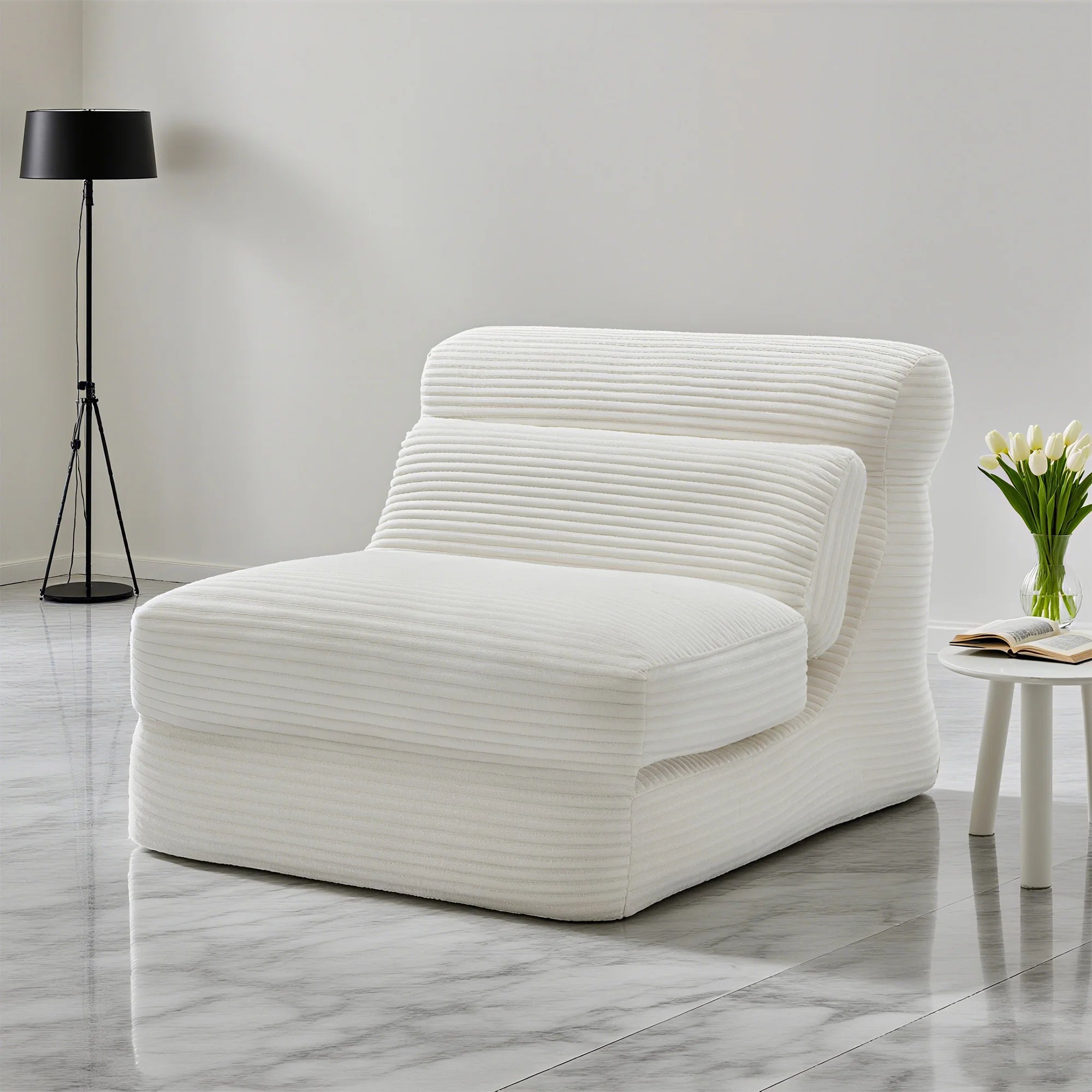 3-in-1 Folding Sofa Bed with Lumbar Support Corduroy Sleeper Chair