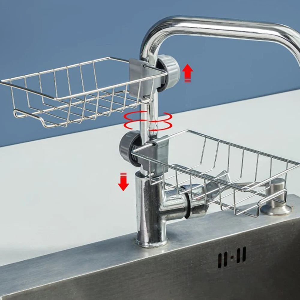 Faucet-Mounted Sink Storage Rack