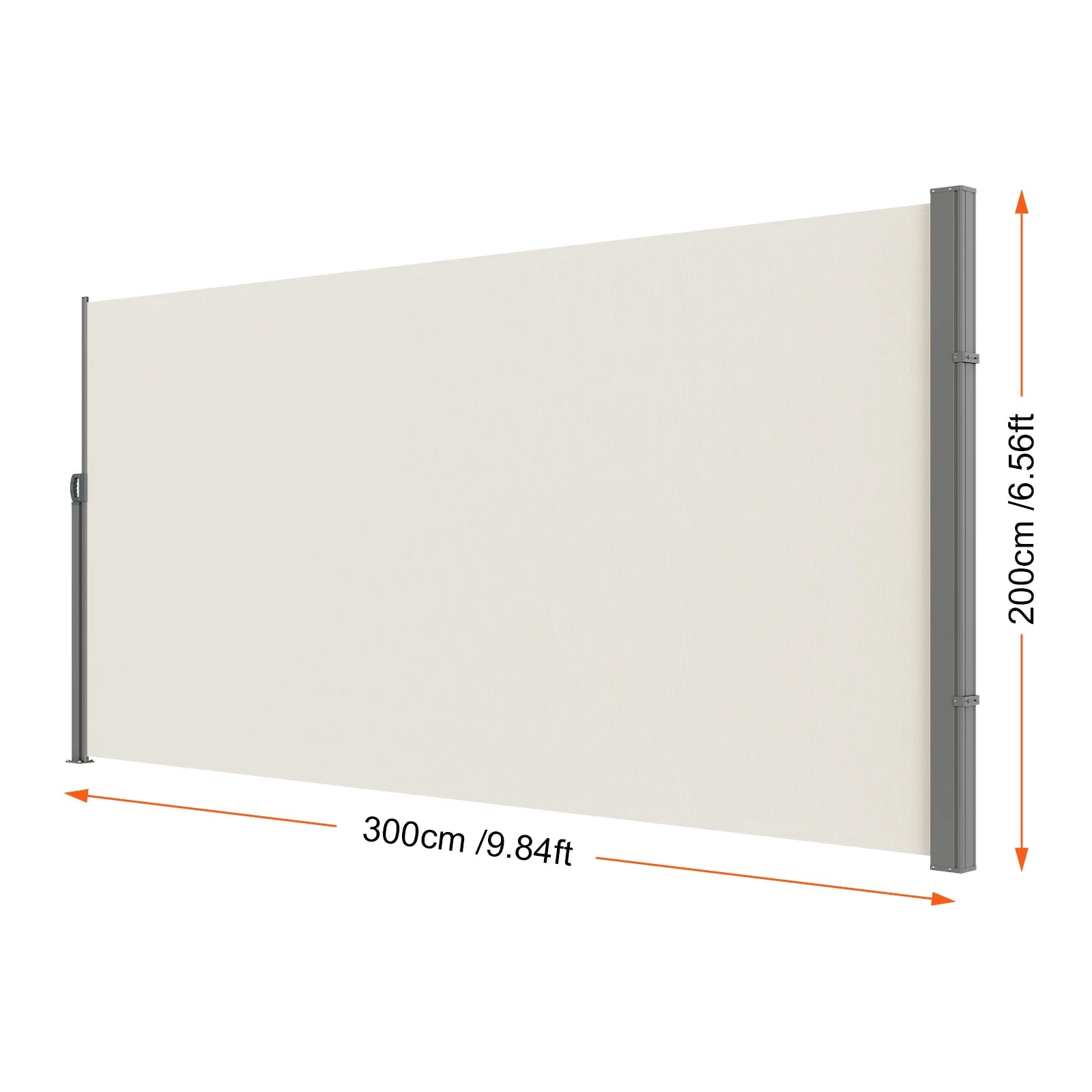 Retractable Side Awning Privacy Screen UV30+ Waterproof Patio Divider